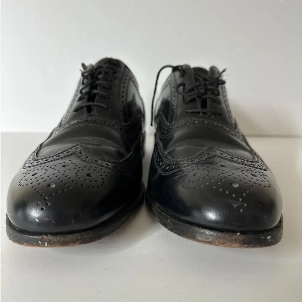 Florsheim Men's Oxford Dress Shoes 75912 Black Sz 9.5 3E Wingtip Classic Leather